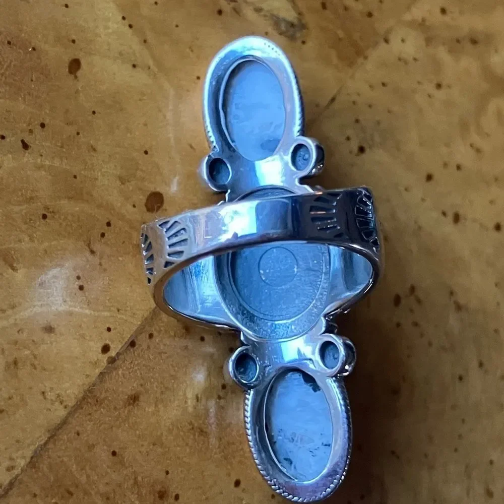 White Buffalo Turquoise Sterling Silver Ring Size 7